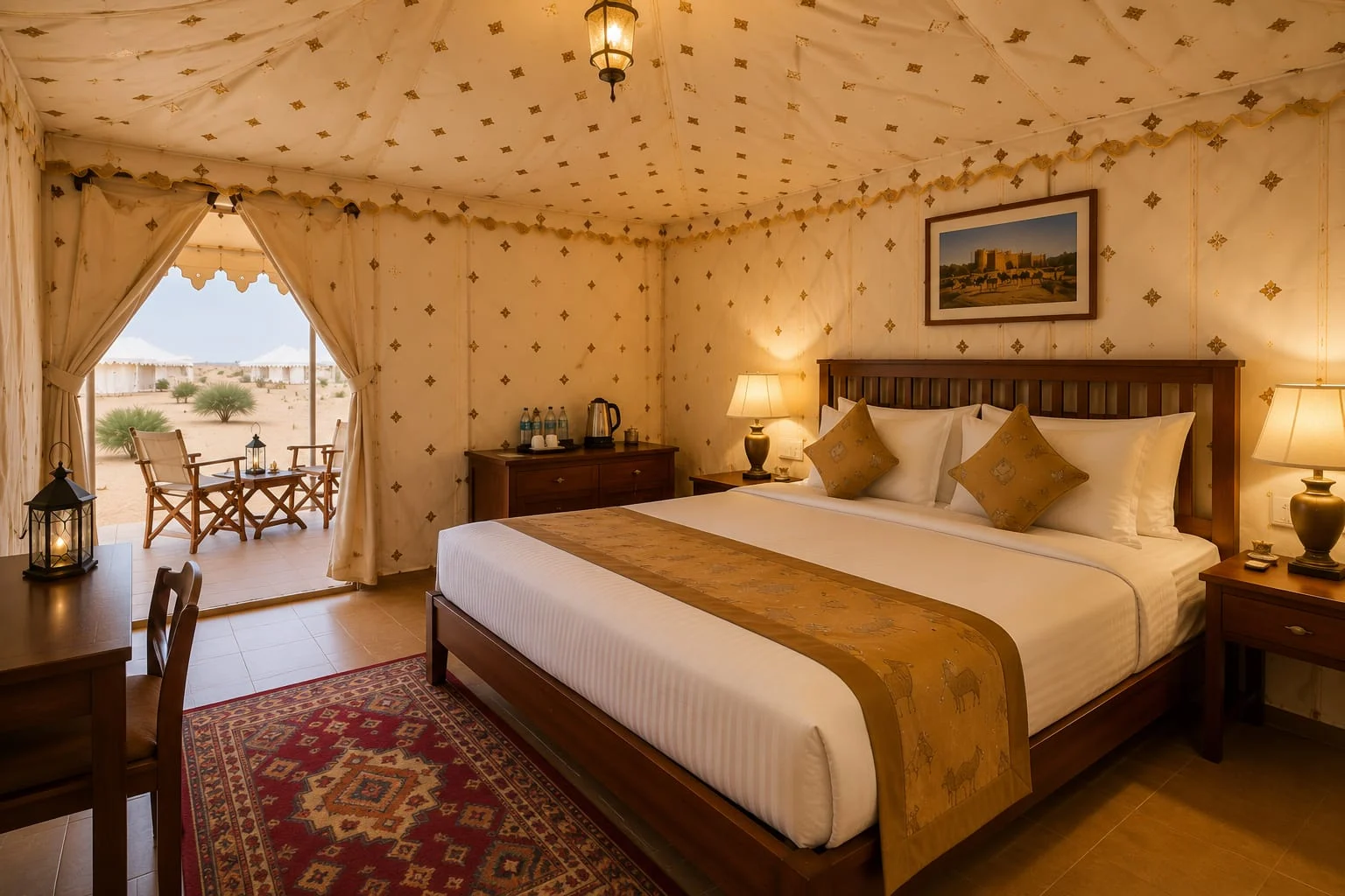 A bedroom from the supplied 3-star camp collection